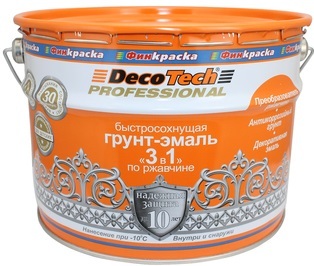 DecoTech Грунт-эмаль 3в1 по металлу быстросохнущая